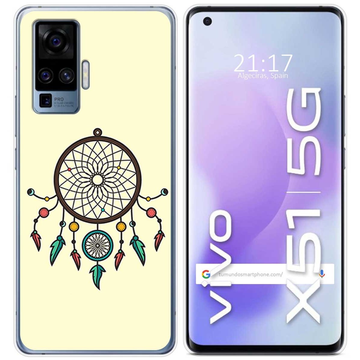 Funda Gel Tpu para Vivo X51 5G diseño Atrapasueños Dibujos