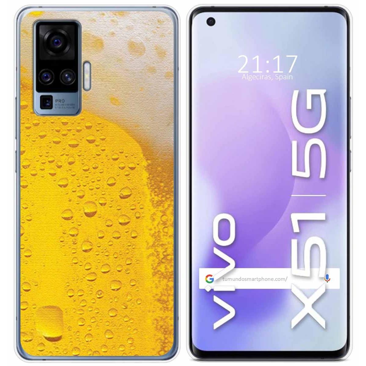 Funda Gel Tpu para Vivo X51 5G diseño Cerveza Dibujos