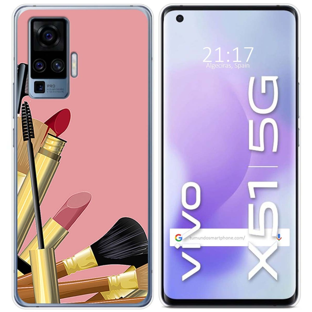 Funda Gel Tpu para Vivo X51 5G diseño Brochas Dibujos