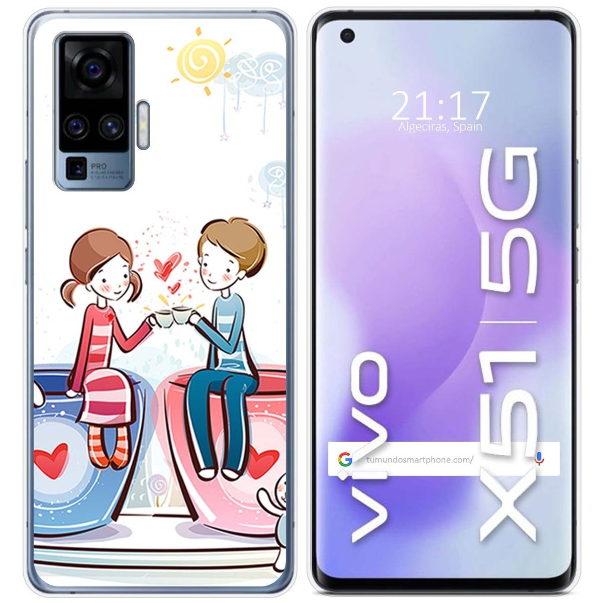 Funda Gel Tpu para Vivo X51 5G diseño Café Dibujos