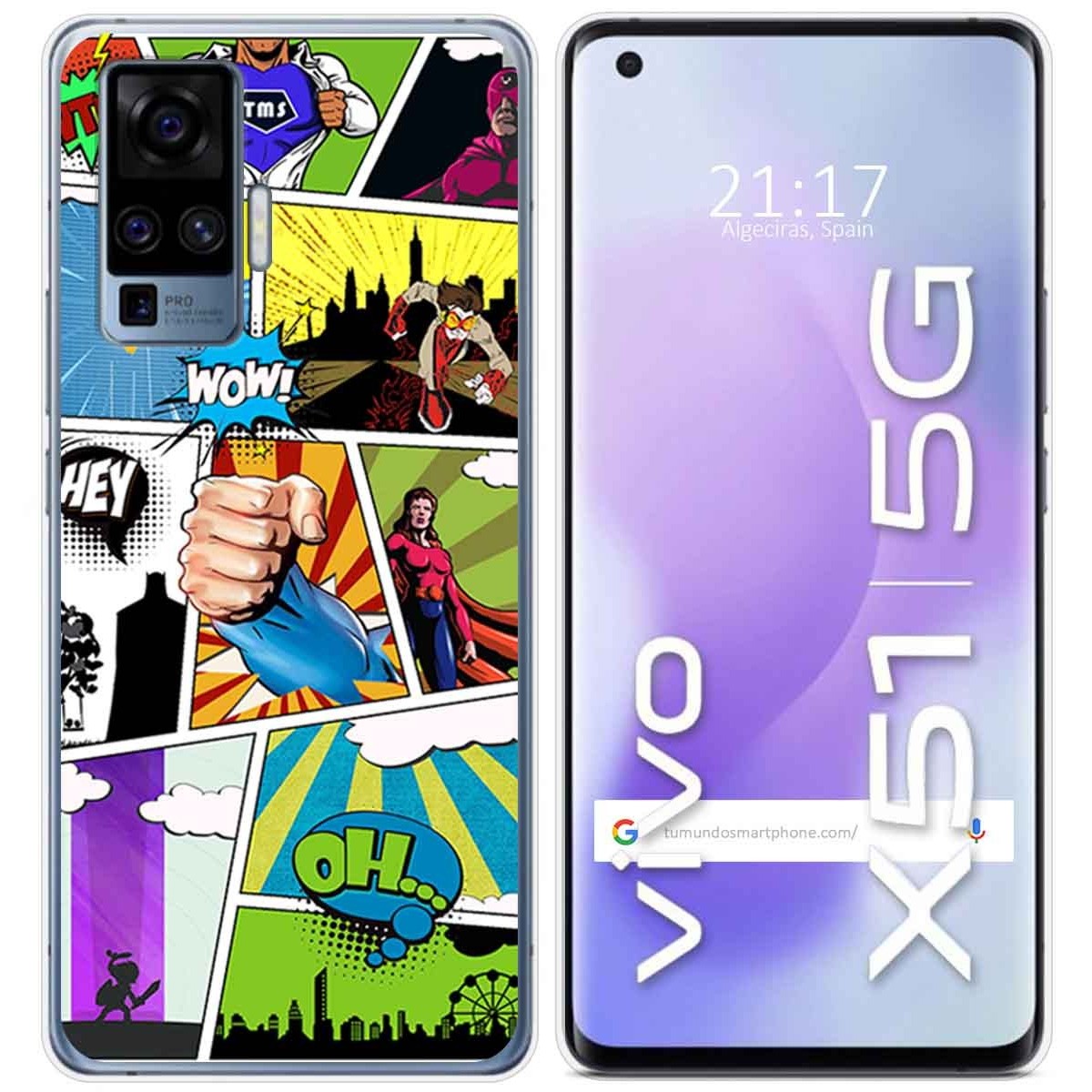 Funda Gel Tpu para Vivo X51 5G diseño Comic Dibujos