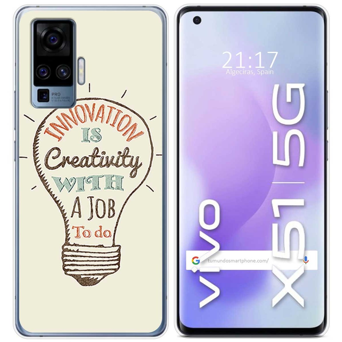 Funda Gel Tpu para Vivo X51 5G diseño Creativity Dibujos
