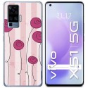Funda Gel Tpu para Vivo X51 5G diseño Flores Vintage Dibujos