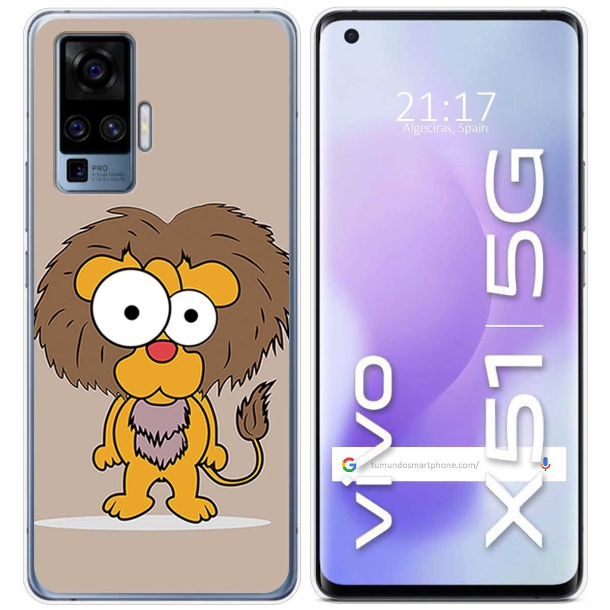 Funda Gel Tpu para Vivo X51 5G diseño Leon Dibujos