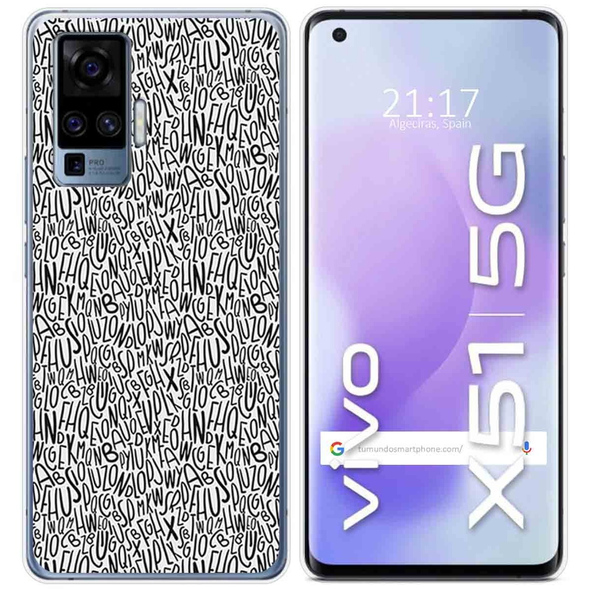Funda Gel Tpu para Vivo X51 5G diseño Letras Dibujos