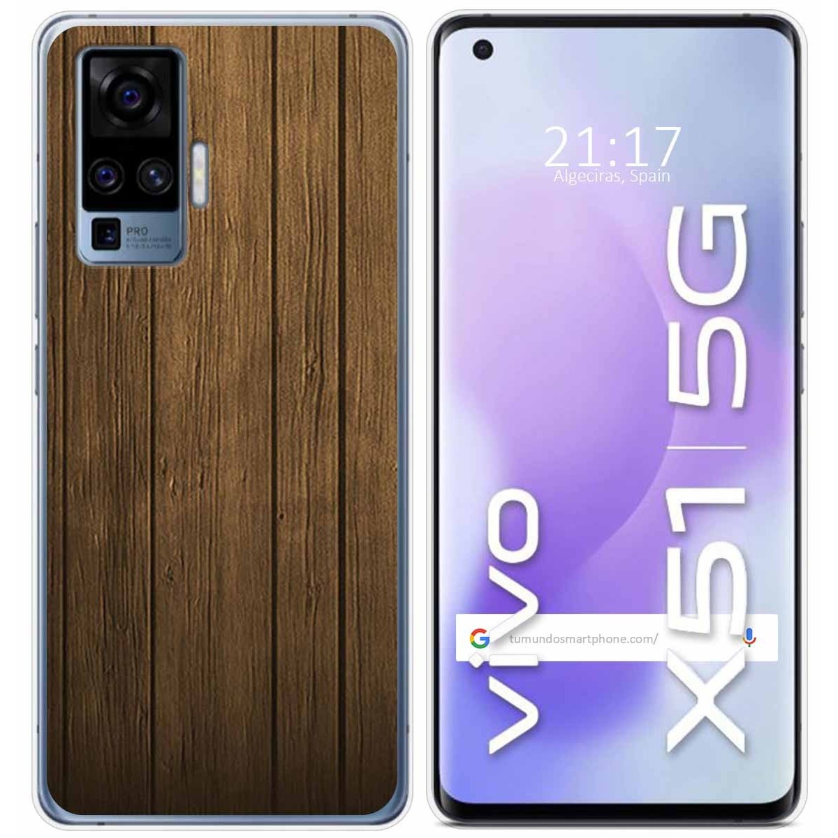 Funda Gel Tpu para Vivo X51 5G diseño Madera Dibujos