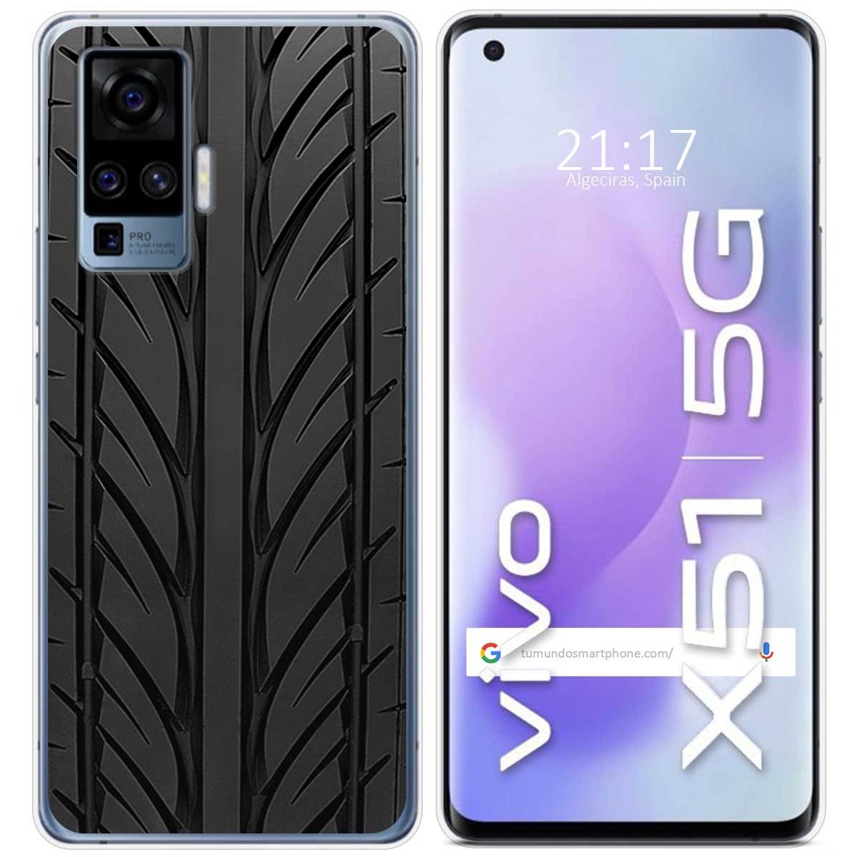 Funda Gel Tpu para Vivo X51 5G diseño Neumatico Dibujos