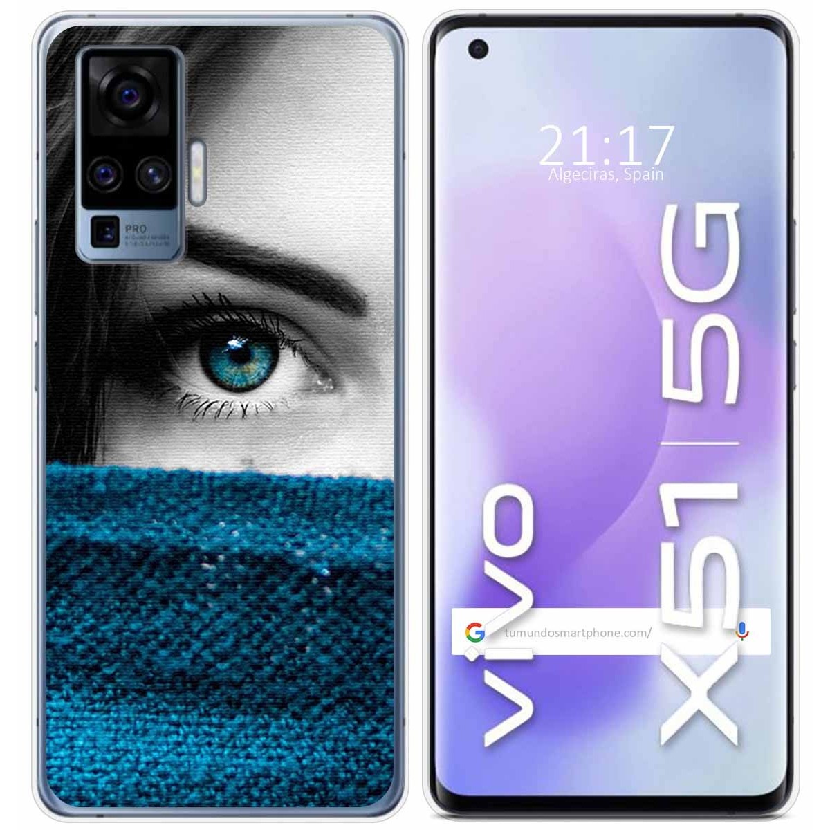 Funda Gel Tpu para Vivo X51 5G diseño Ojo Dibujos