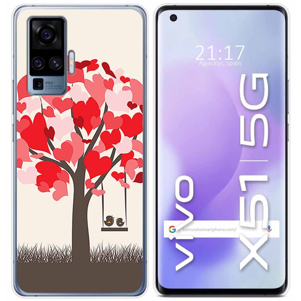 Funda Gel Tpu para Vivo X51 5G diseño Pajaritos Dibujos