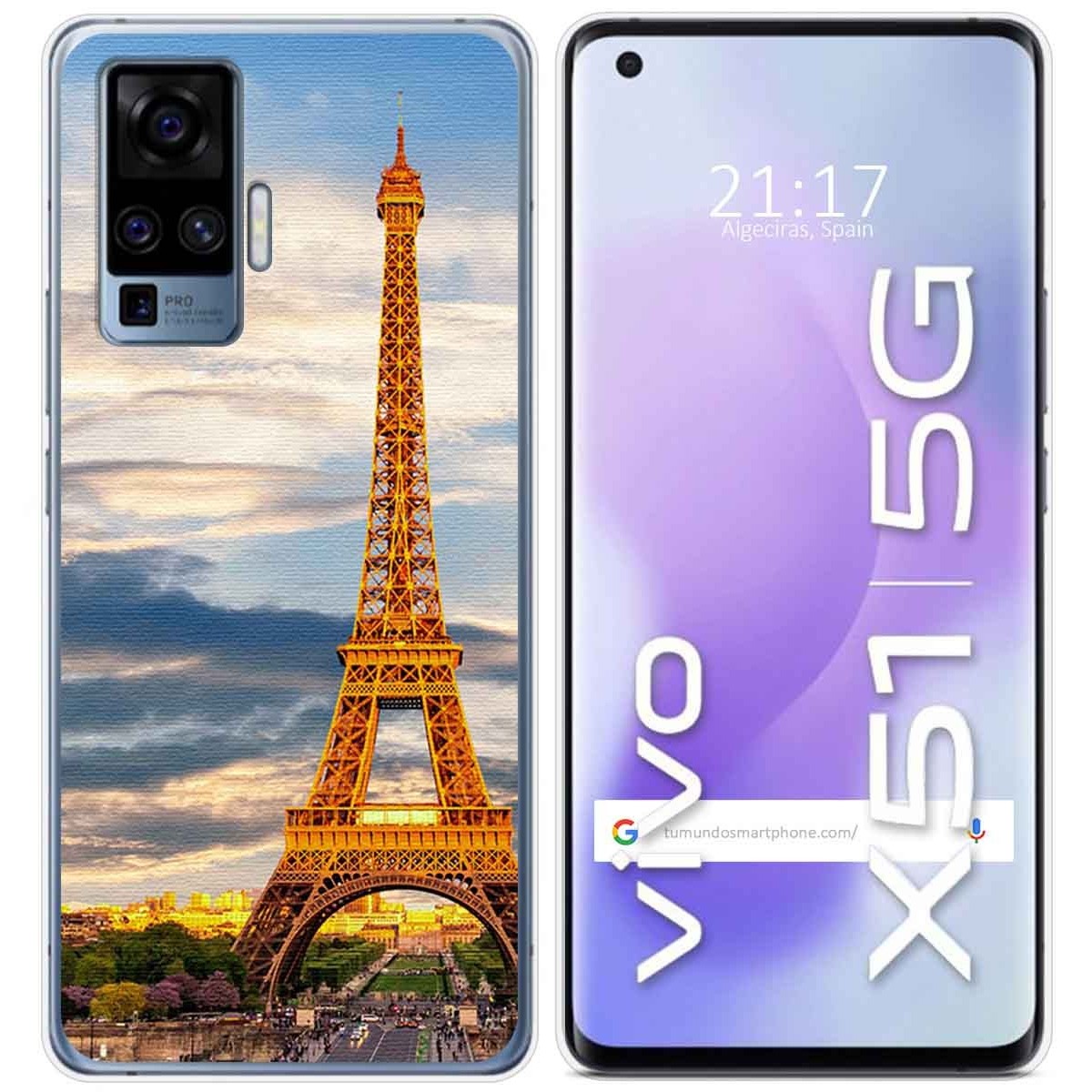 Funda Gel Tpu para Vivo X51 5G diseño Paris Dibujos