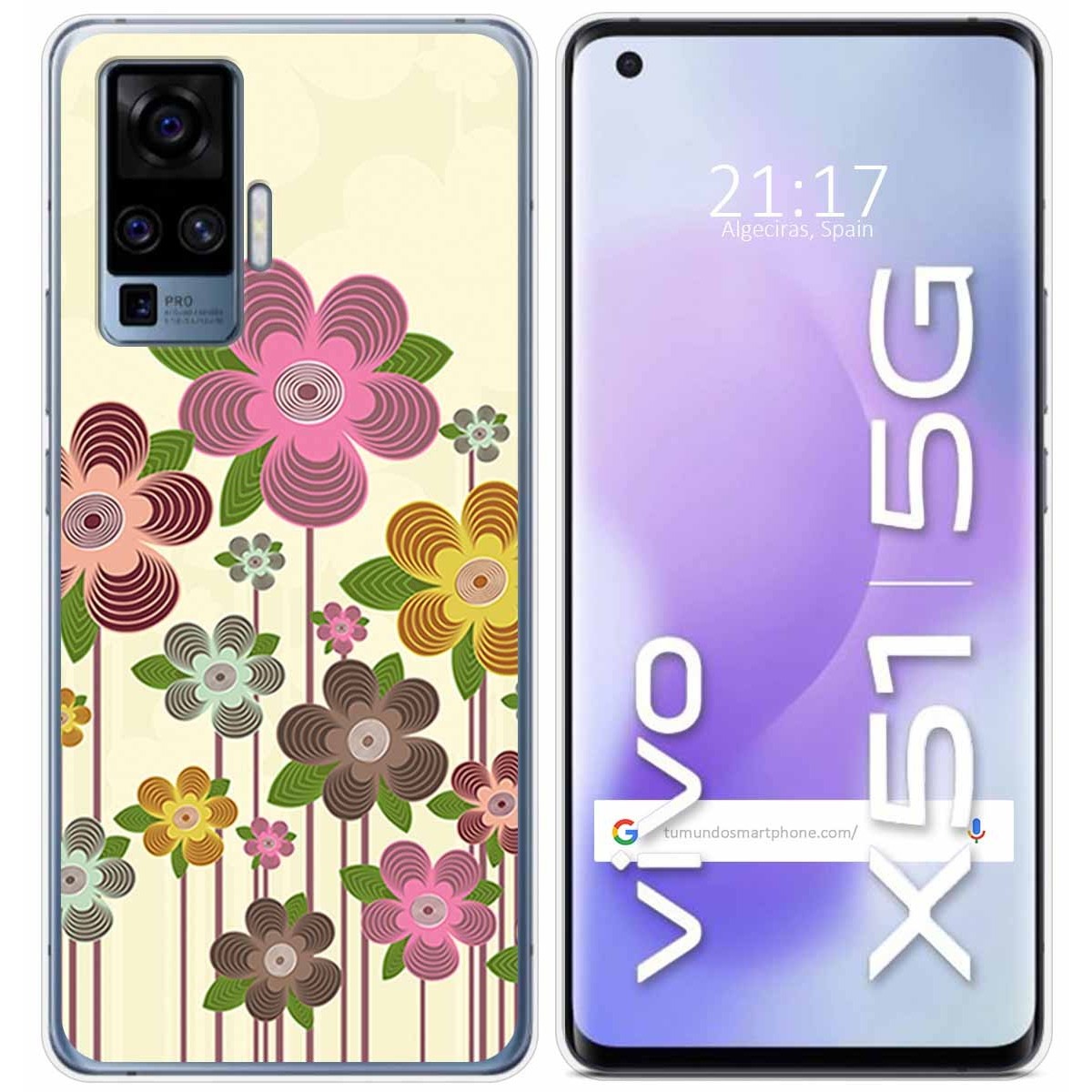 Funda Gel Tpu para Vivo X51 5G diseño Primavera En Flor Dibujos