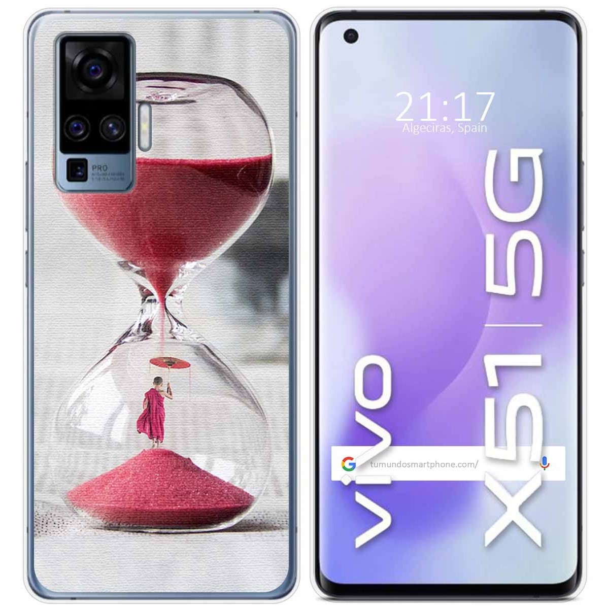 Funda Gel Tpu para Vivo X51 5G diseño Reloj Dibujos