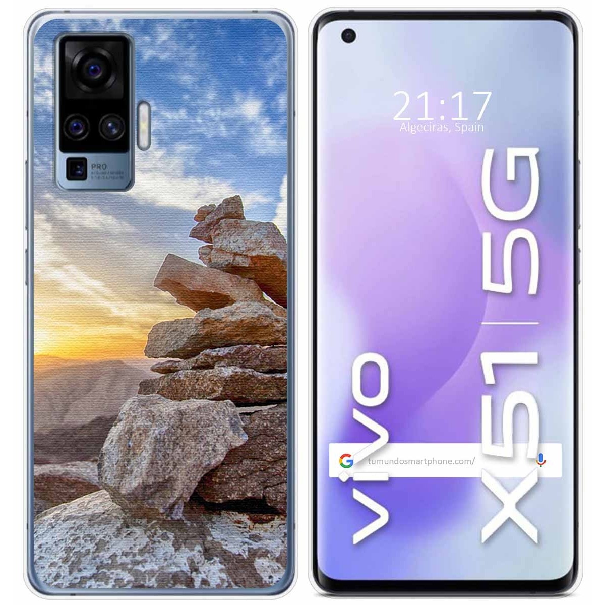 Funda Gel Tpu para Vivo X51 5G diseño Sunset Dibujos