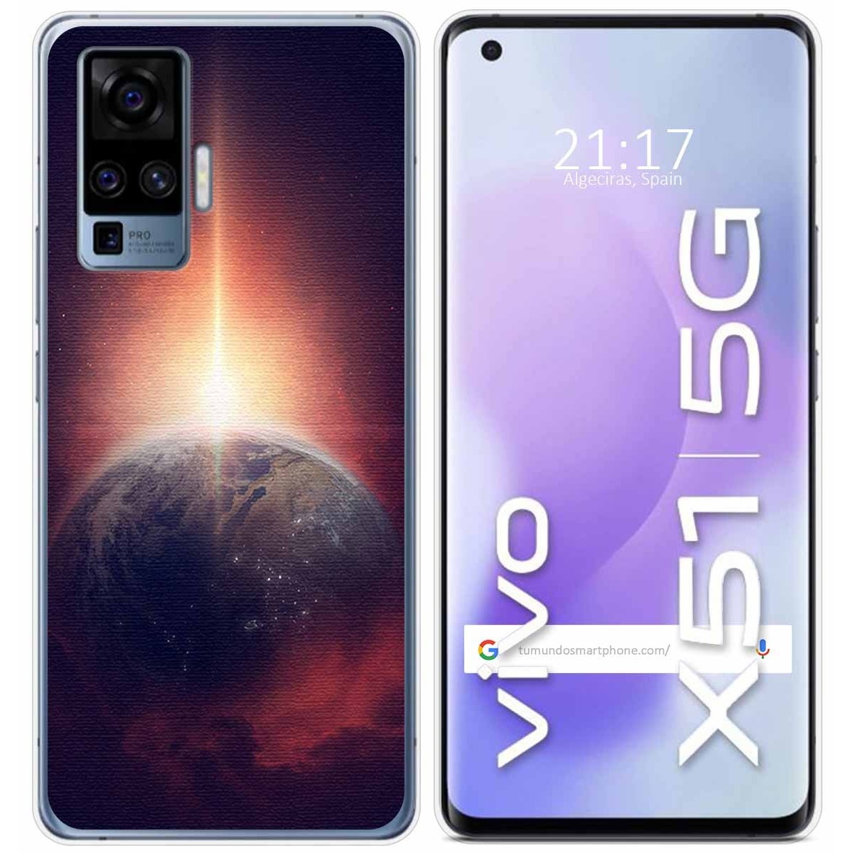 Funda Gel Tpu para Vivo X51 5G diseño Tierra Dibujos