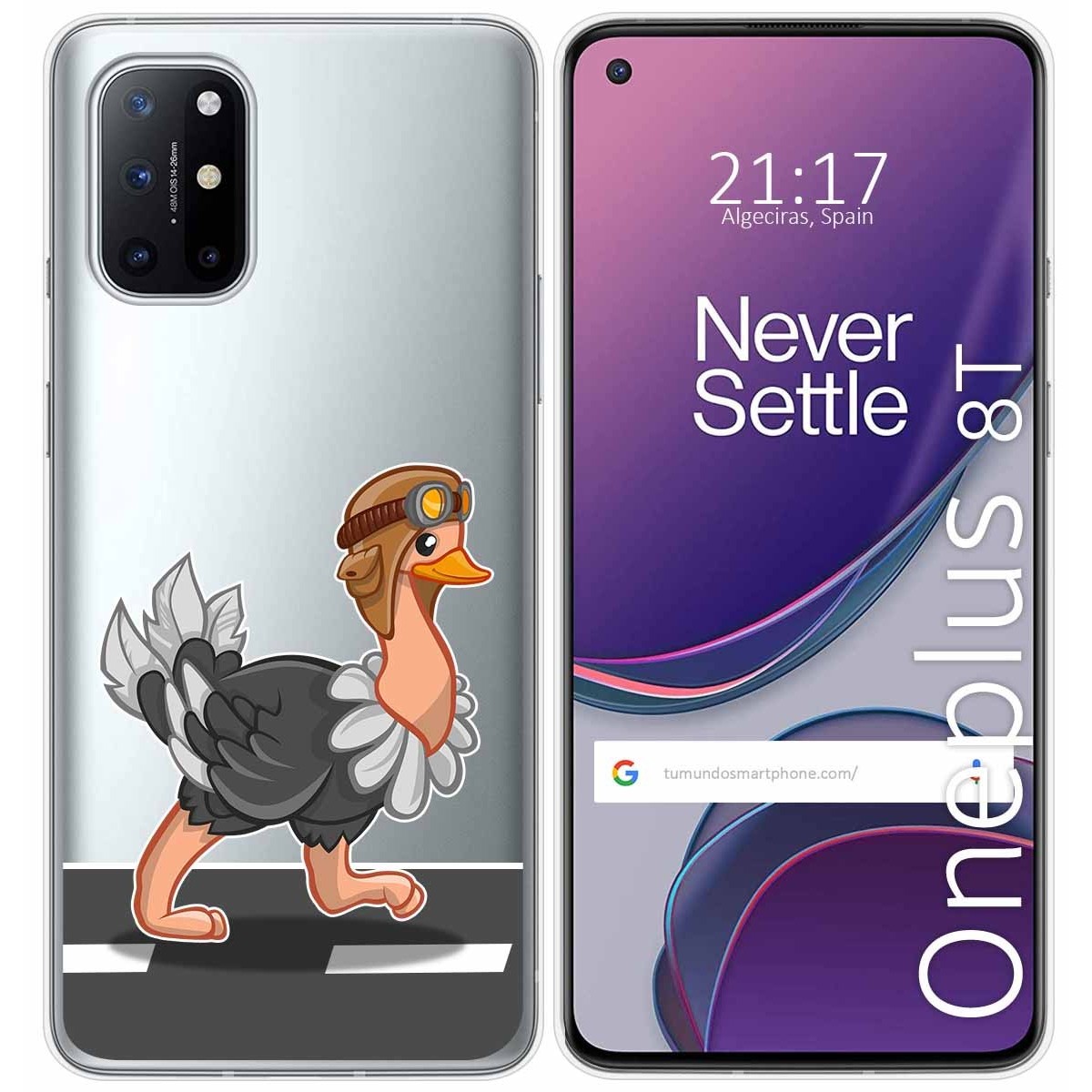 Funda Gel Transparente para OnePlus 8T 5G diseño Avestruz Dibujos