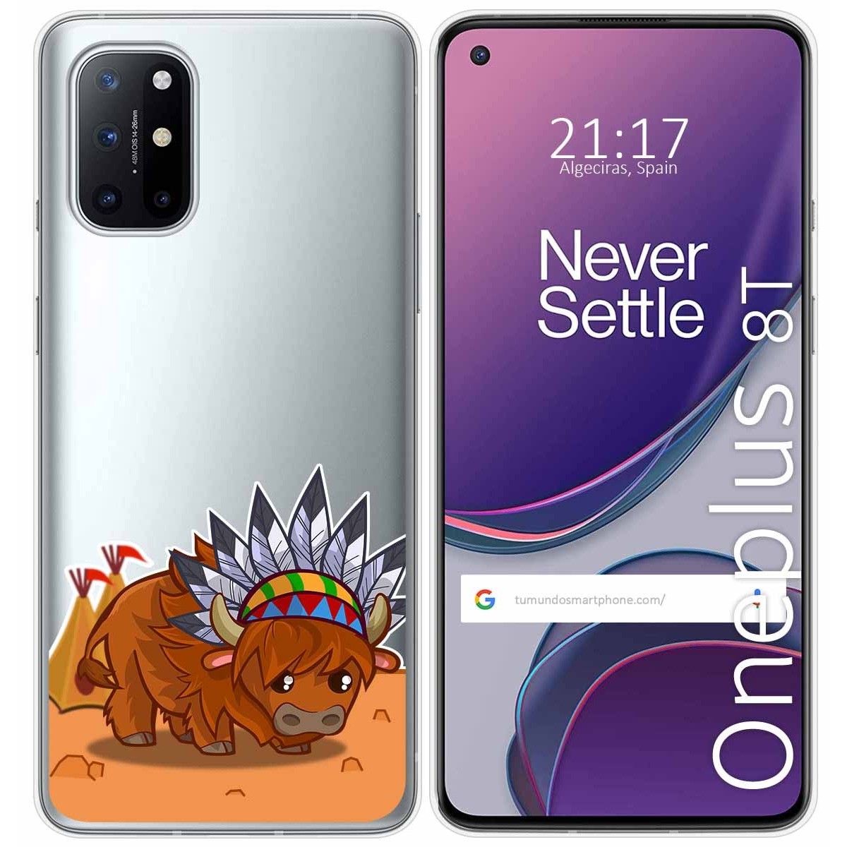 Funda Gel Transparente para OnePlus 8T 5G diseño Bufalo Dibujos