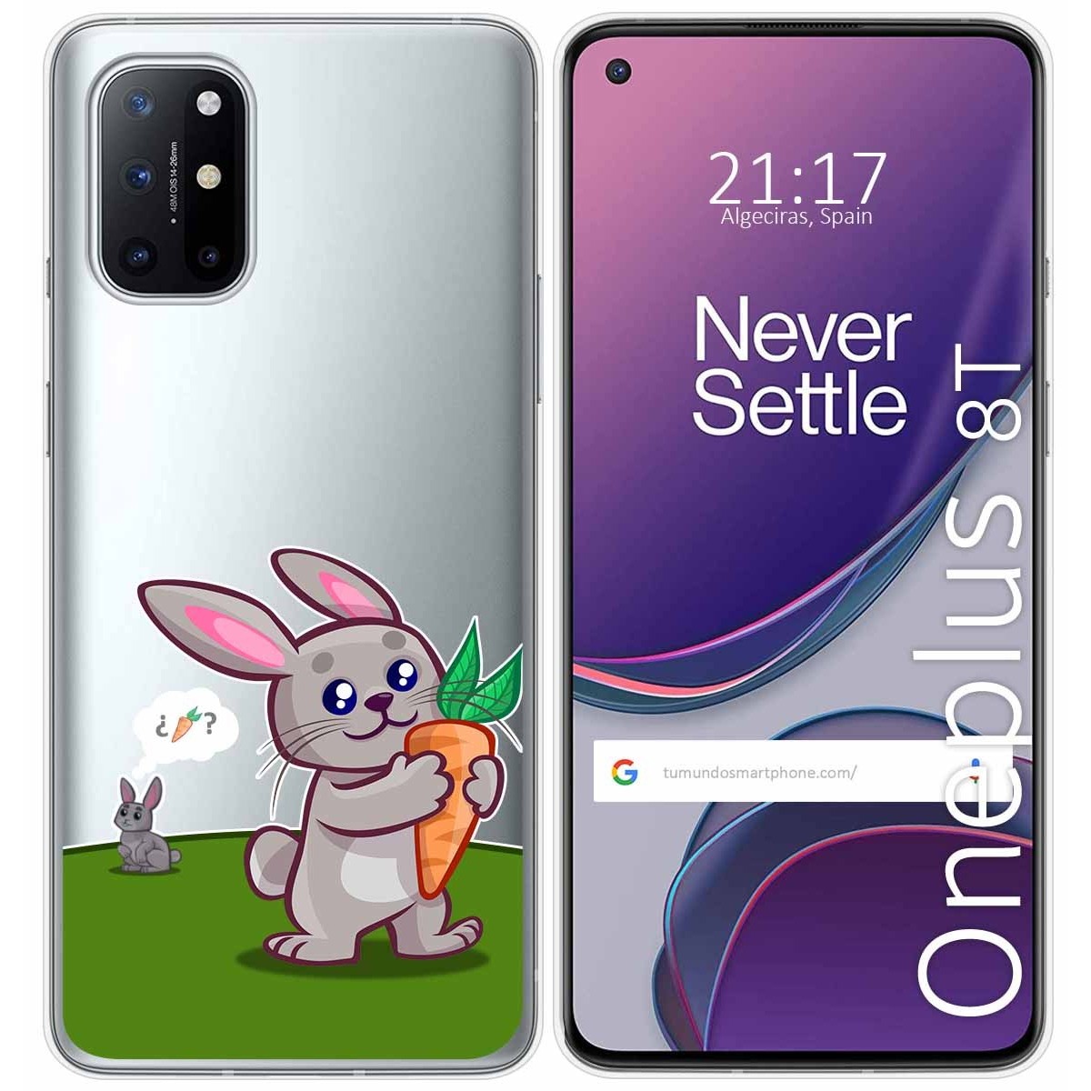Funda Gel Transparente para OnePlus 8T 5G diseño Conejo Dibujos