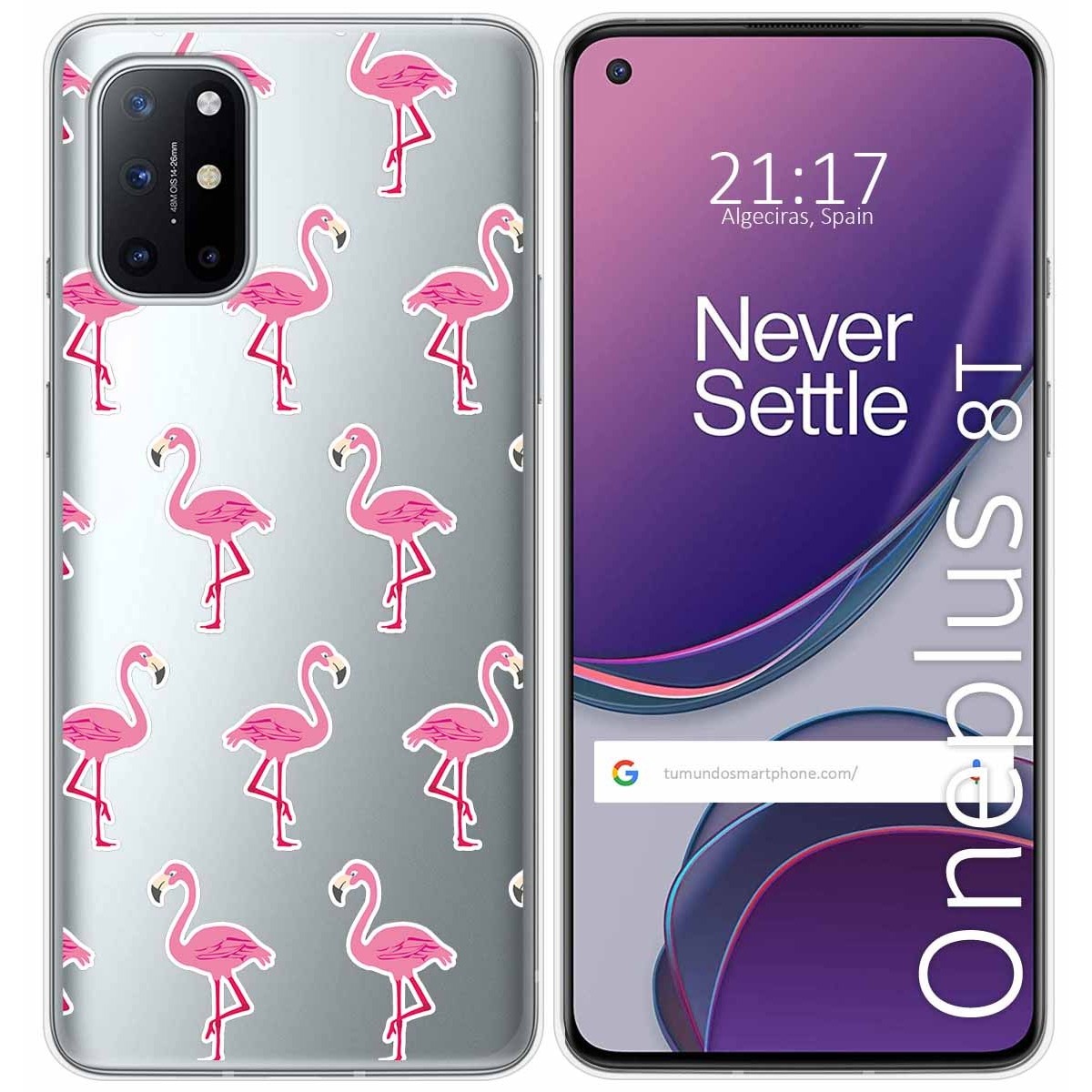 Funda Gel Transparente para OnePlus 8T 5G diseño Flamenco Dibujos