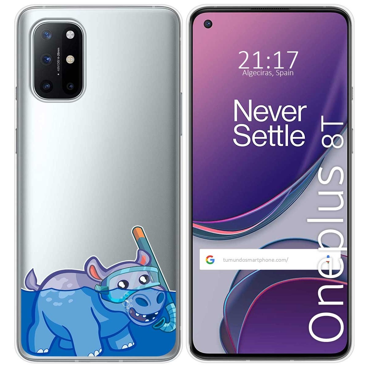 Funda Gel Transparente para OnePlus 8T 5G diseño Hipo Dibujos