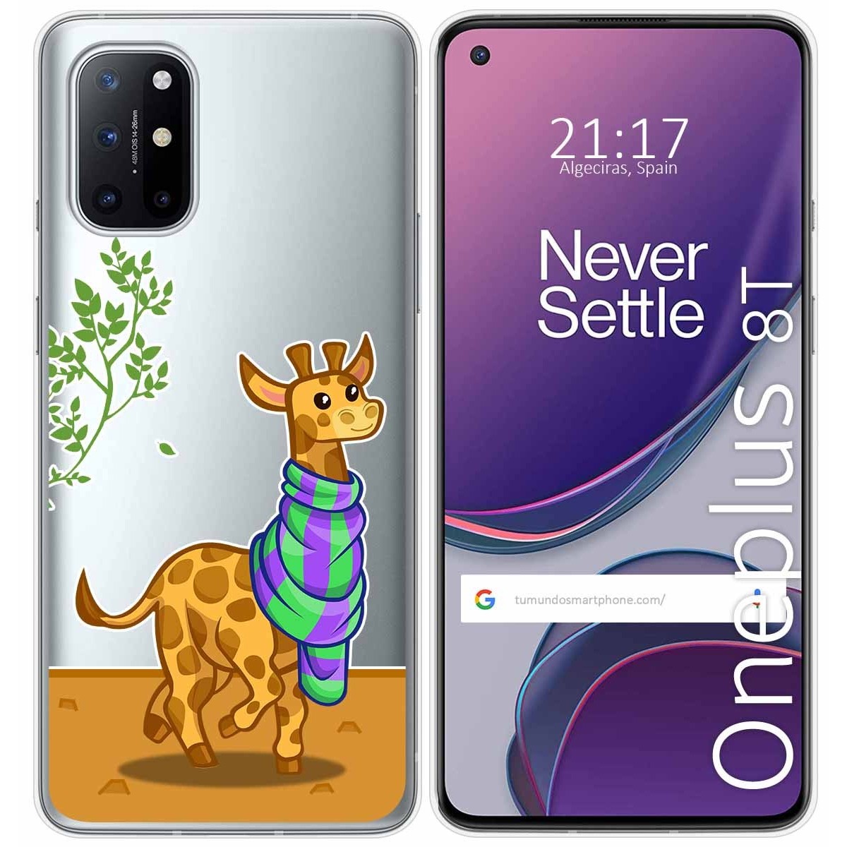 Funda Gel Transparente para OnePlus 8T 5G diseño Jirafa Dibujos