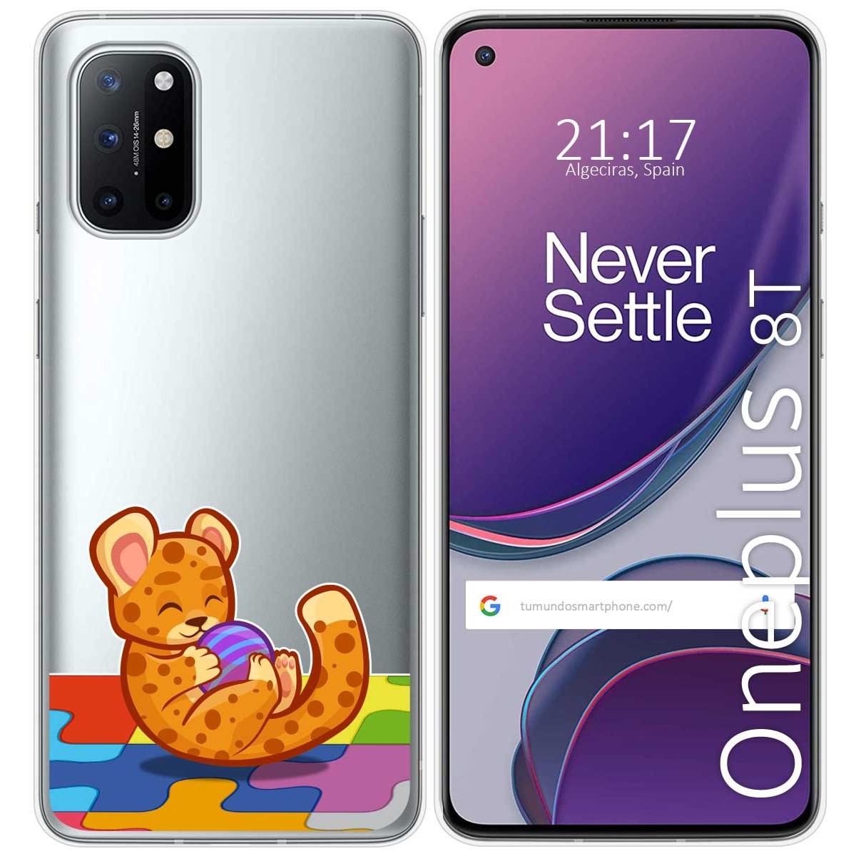 Funda Gel Transparente para OnePlus 8T 5G diseño Leopardo Dibujos
