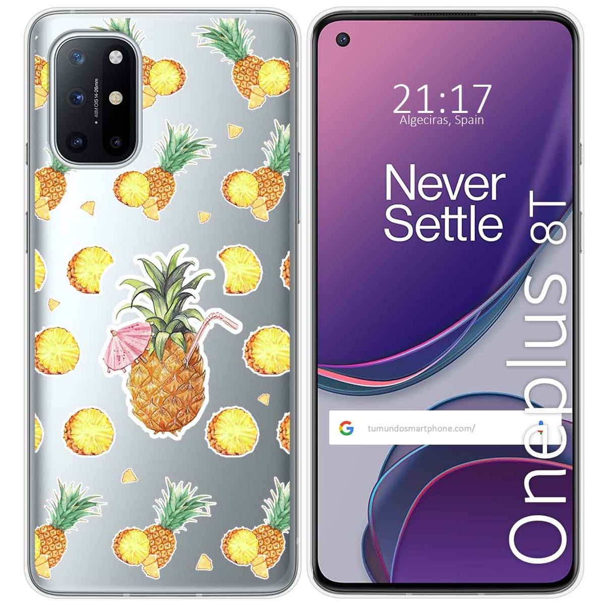 Funda Gel Transparente para OnePlus 8T 5G diseño Piña Dibujos