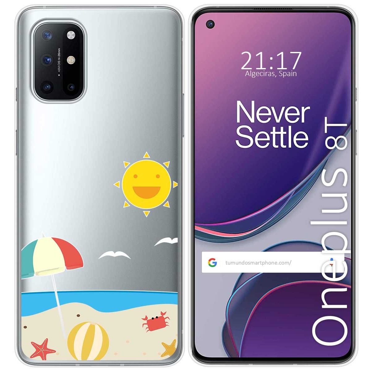 Funda Gel Transparente para OnePlus 8T 5G diseño Playa Dibujos