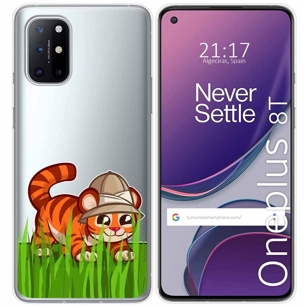 Funda Gel Transparente para OnePlus 8T 5G diseño Tigre Dibujos