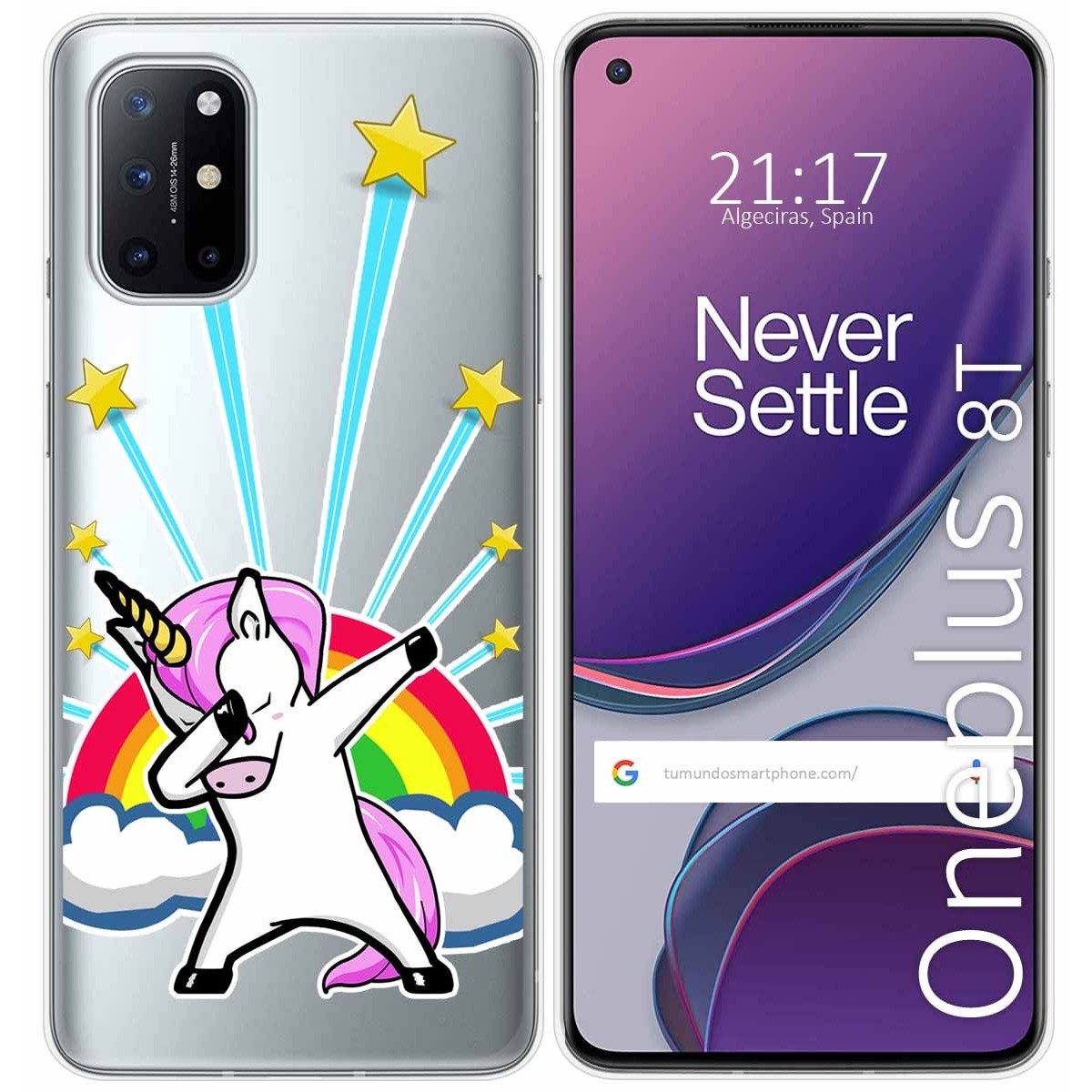 Funda Gel Transparente para OnePlus 8T 5G diseño Unicornio Dibujos