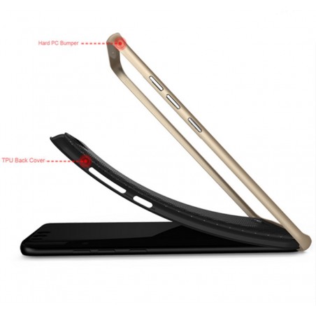 Funda Tipo Neo Hybrid (Pc+Tpu) Negra / Dorada para Xiaomi Mi6