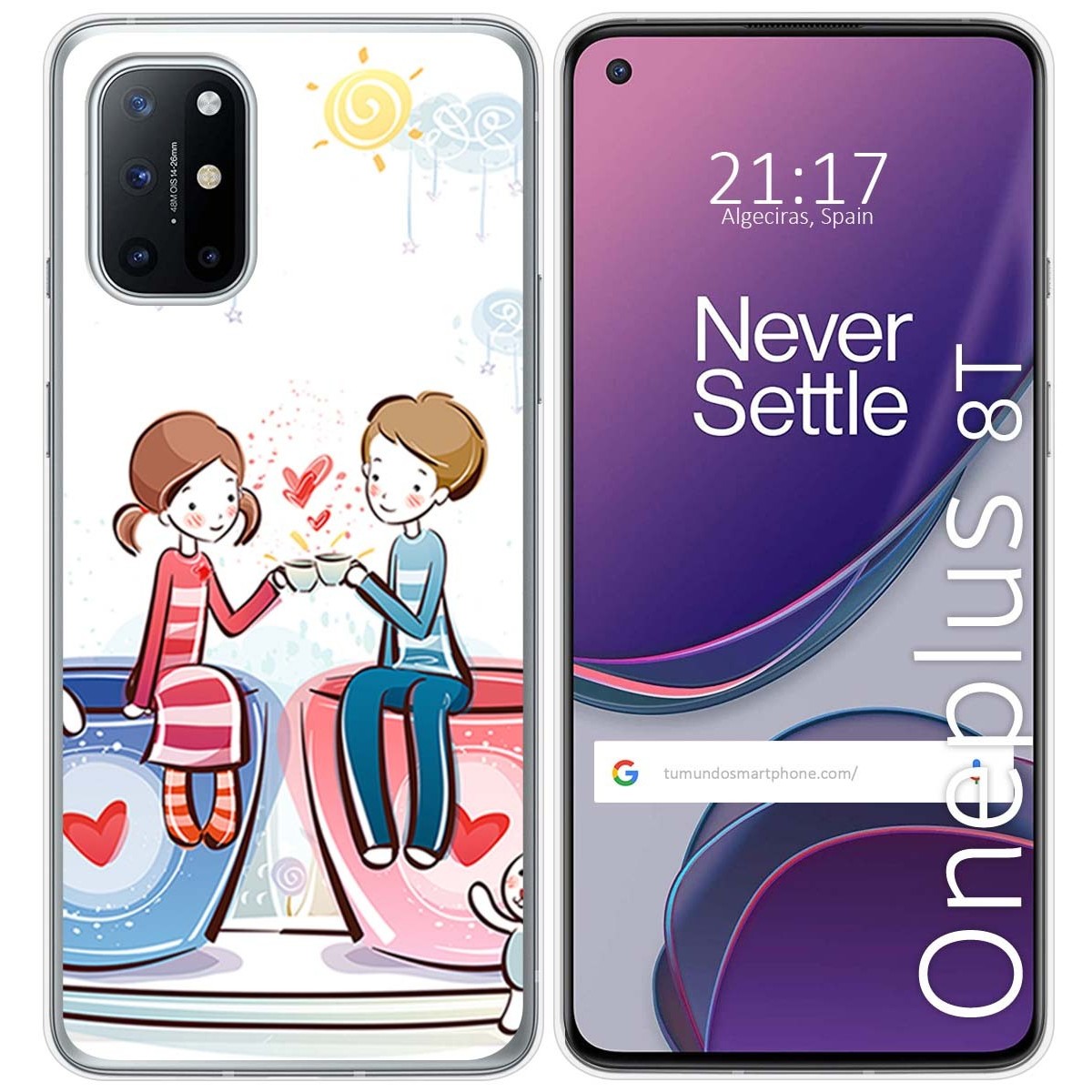 Funda Gel Tpu para OnePlus 8T 5G diseño Café Dibujos