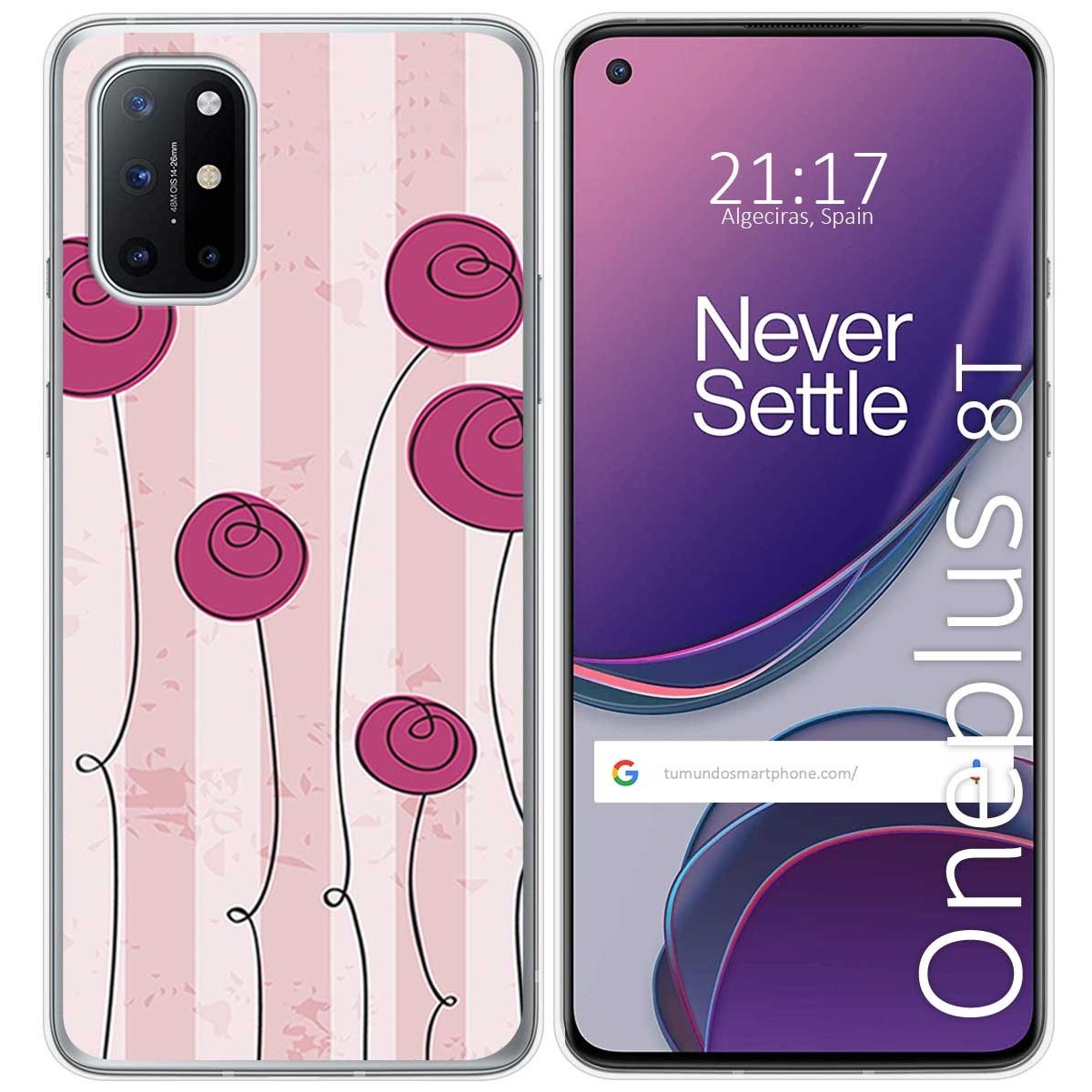 Funda Gel Tpu para OnePlus 8T 5G diseño Flores Vintage Dibujos