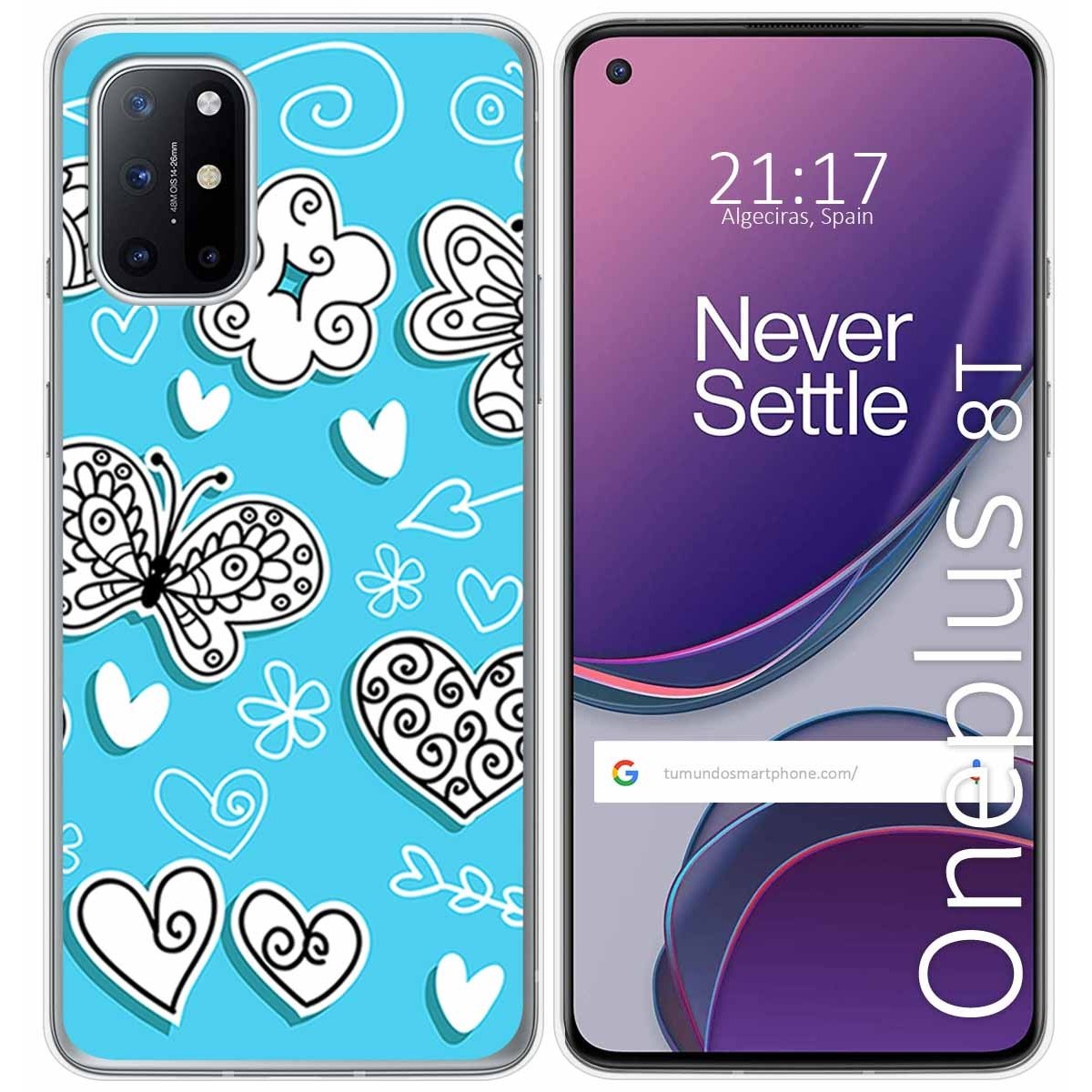 Funda Gel Tpu para OnePlus 8T 5G diseño Mariposas Dibujos