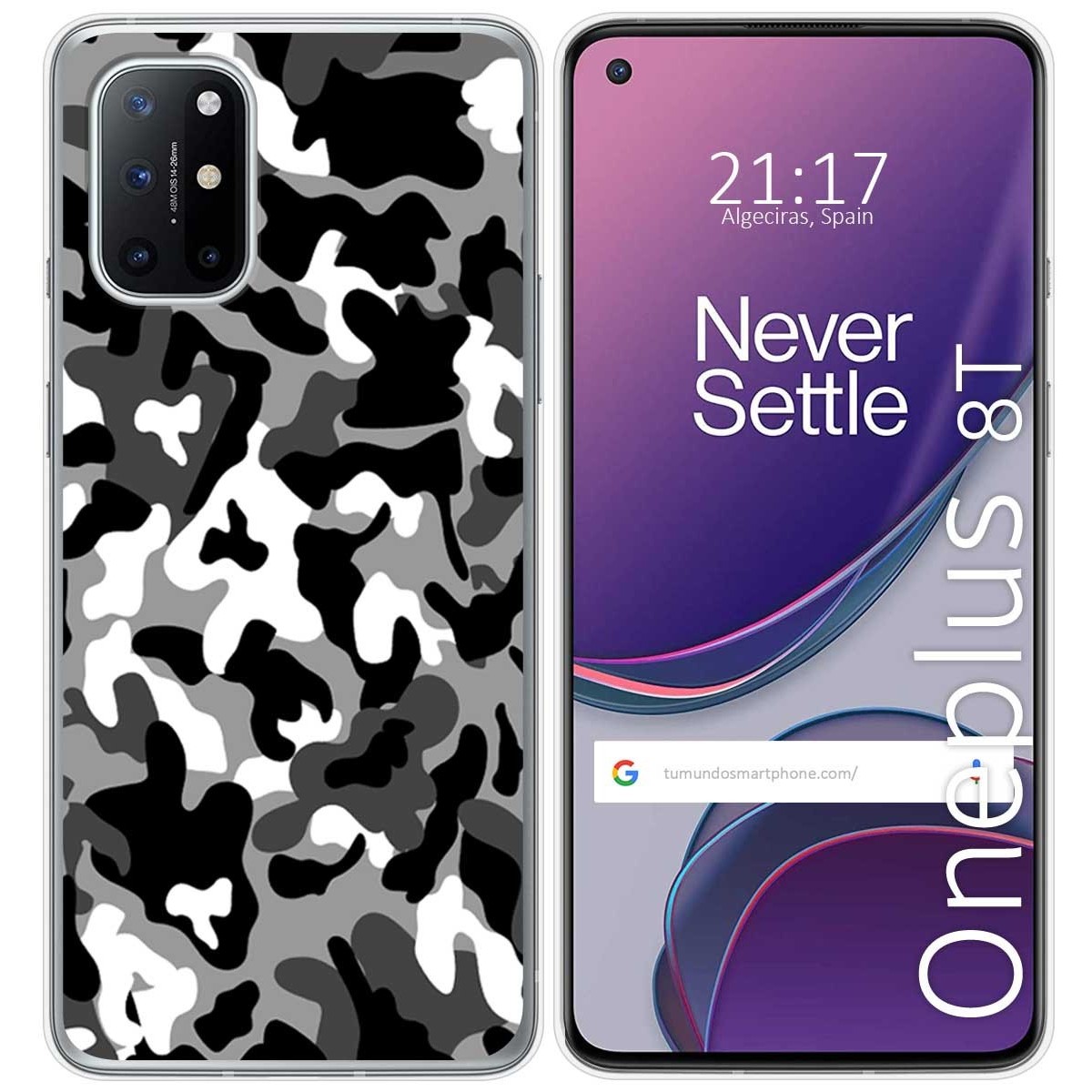Funda Gel Tpu para OnePlus 8T 5G diseño Snow Camuflaje Dibujos