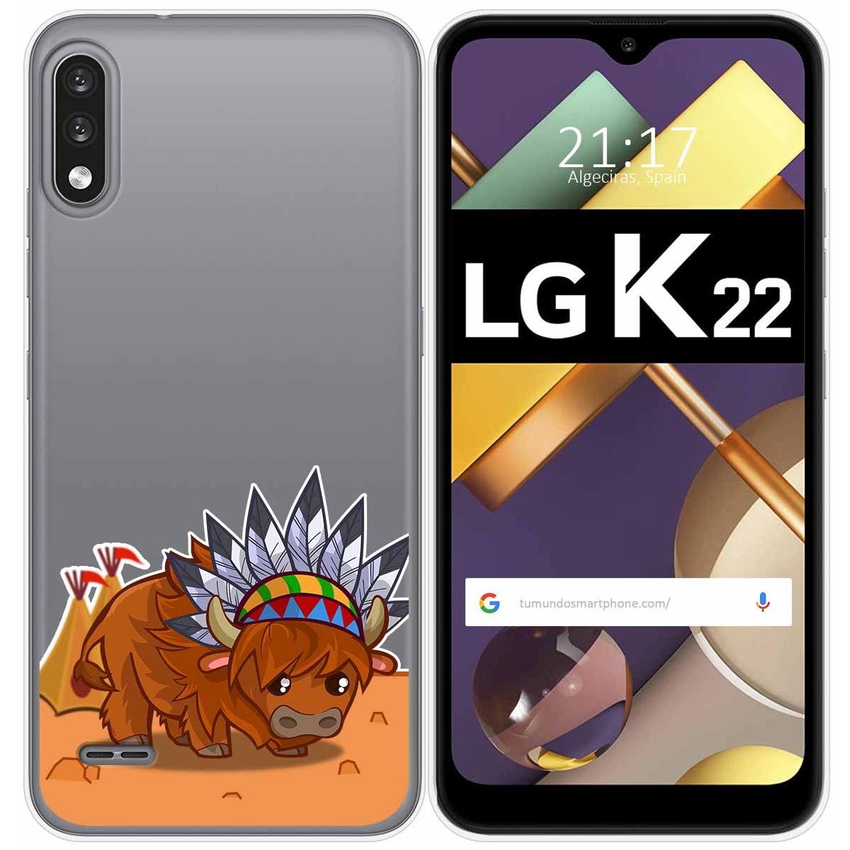 Funda Gel Transparente para Lg K22 diseño Bufalo Dibujos