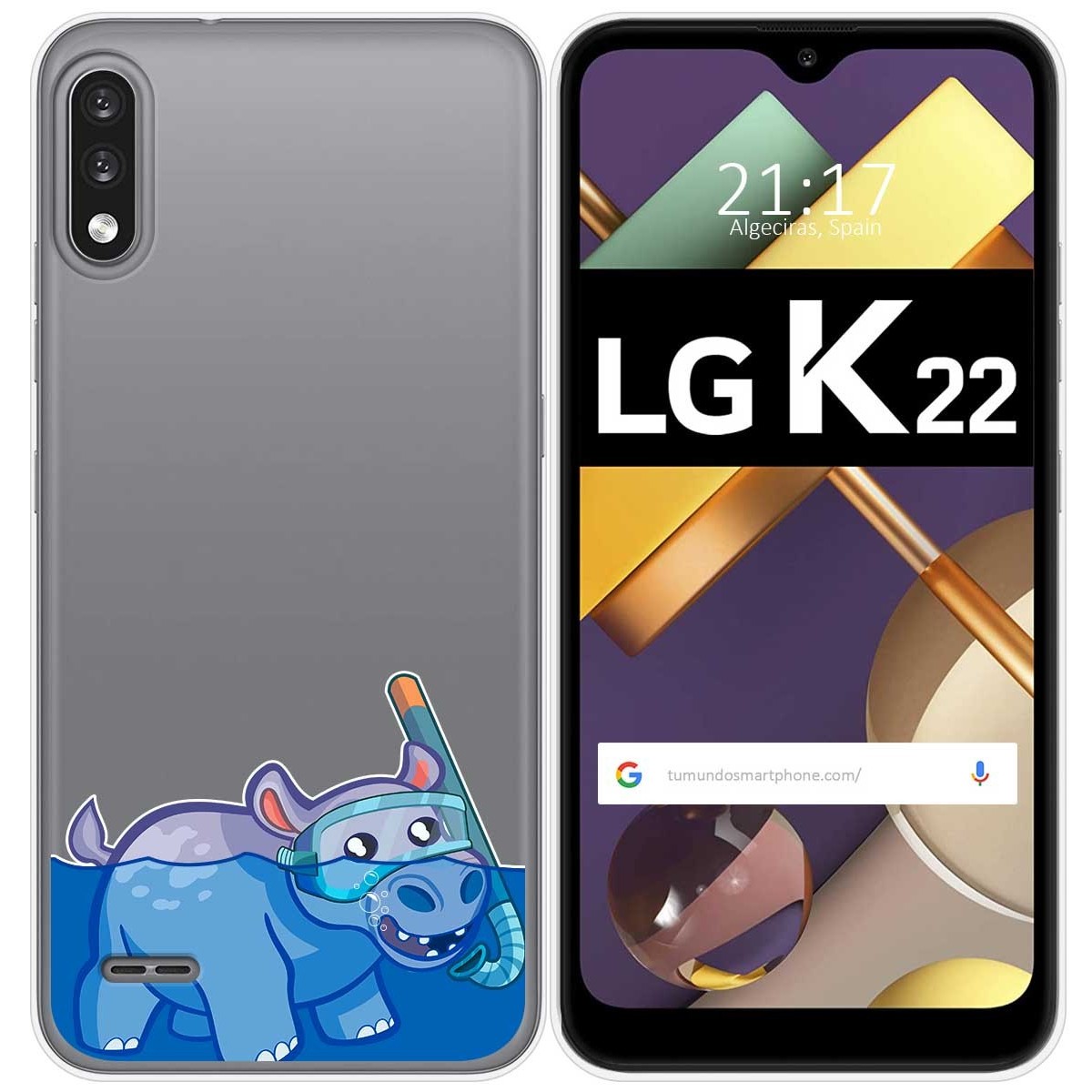 Funda Gel Transparente para Lg K22 diseño Hipo Dibujos
