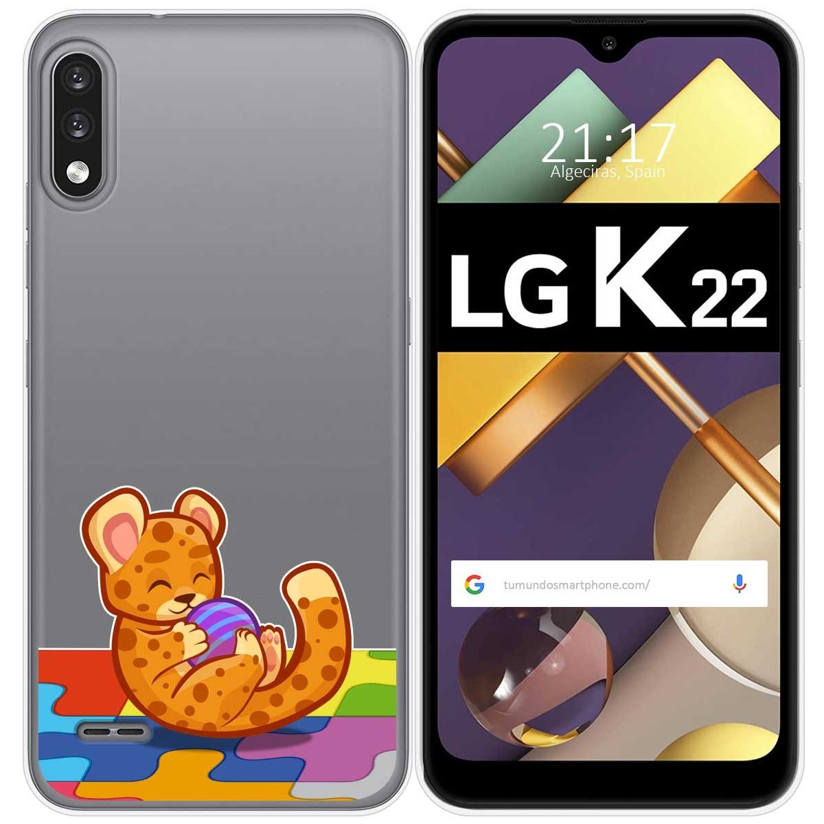 Funda Gel Transparente para Lg K22 diseño Leopardo Dibujos
