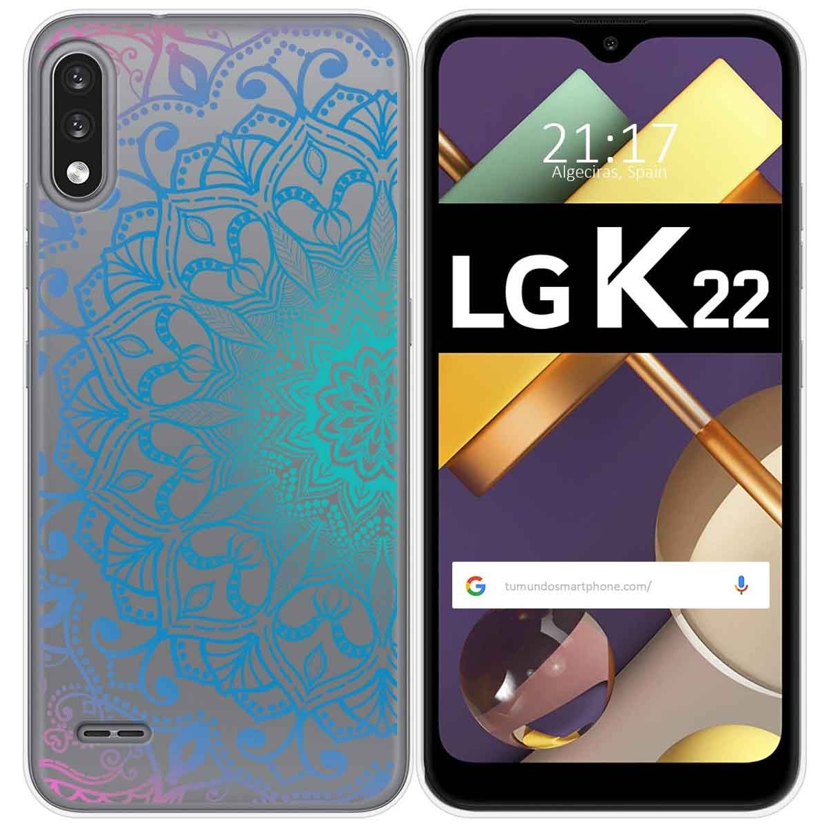 Funda Gel Transparente para Lg K22 diseño Mandala Dibujos