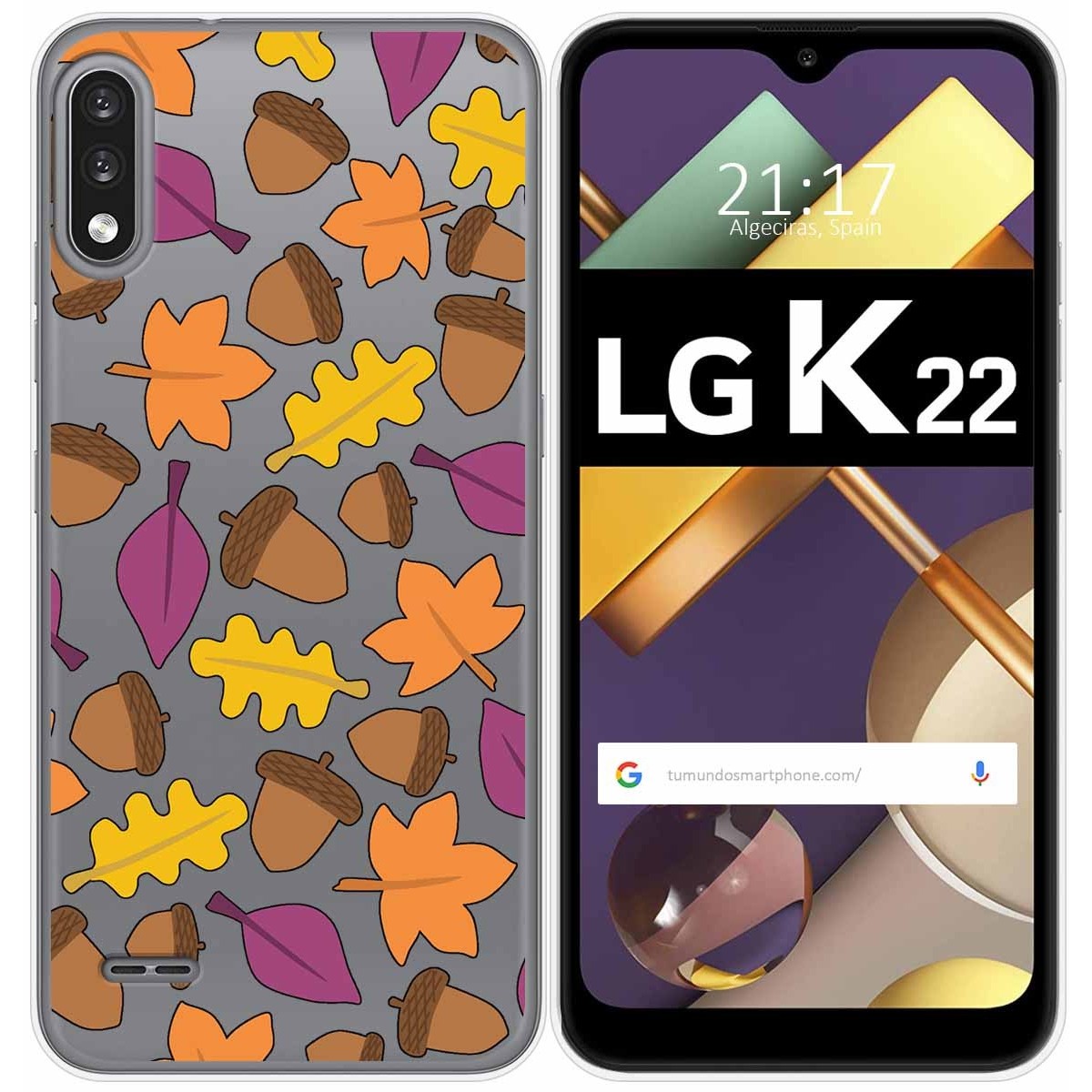 Funda Gel Transparente para Lg K22 diseño Otoño Dibujos