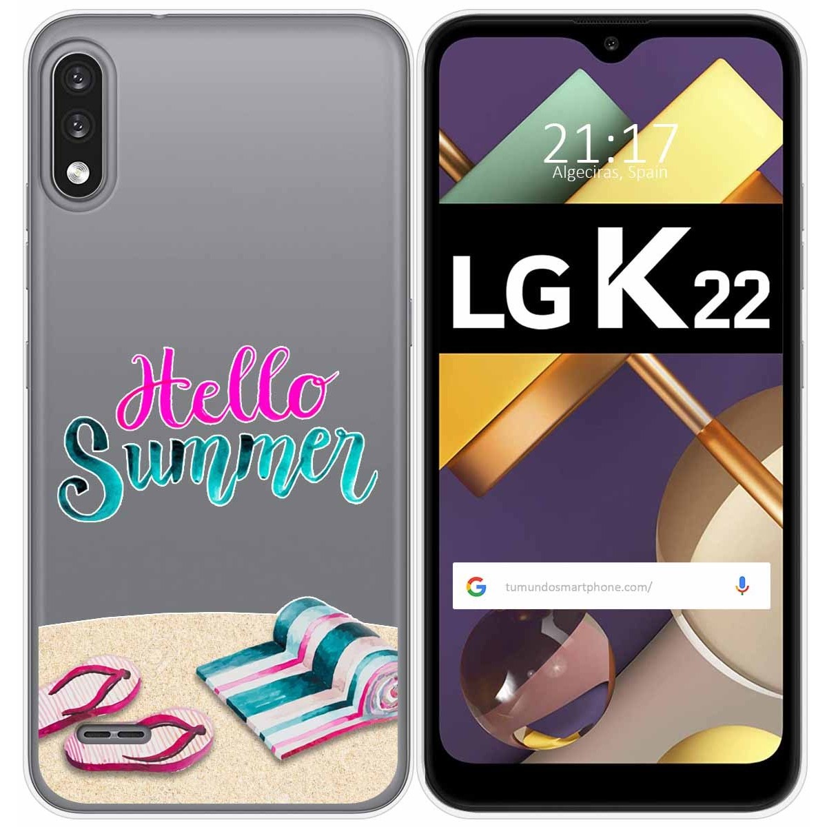 Funda Gel Transparente para Lg K22 diseño Summer Dibujos