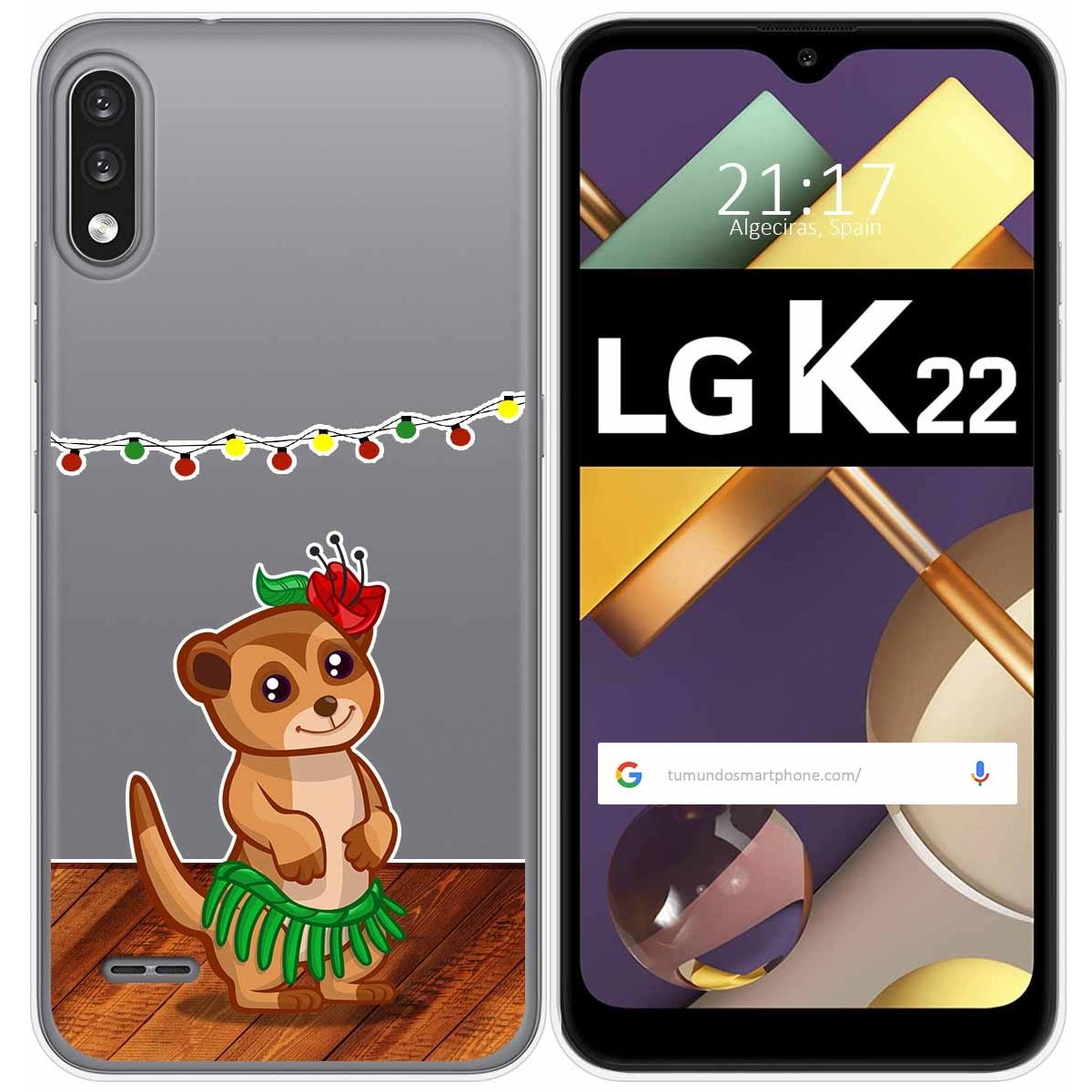 Funda Gel Transparente para Lg K22 diseño Suricata Dibujos