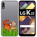 Funda Gel Transparente para Lg K22 diseño Tigre Dibujos