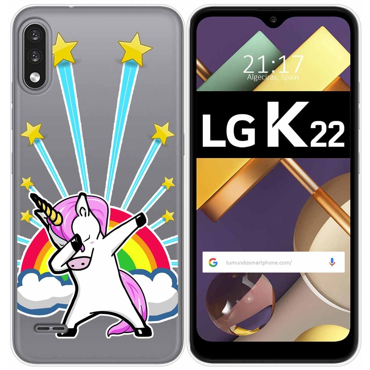 Funda Gel Transparente para Lg K22 diseño Unicornio Dibujos