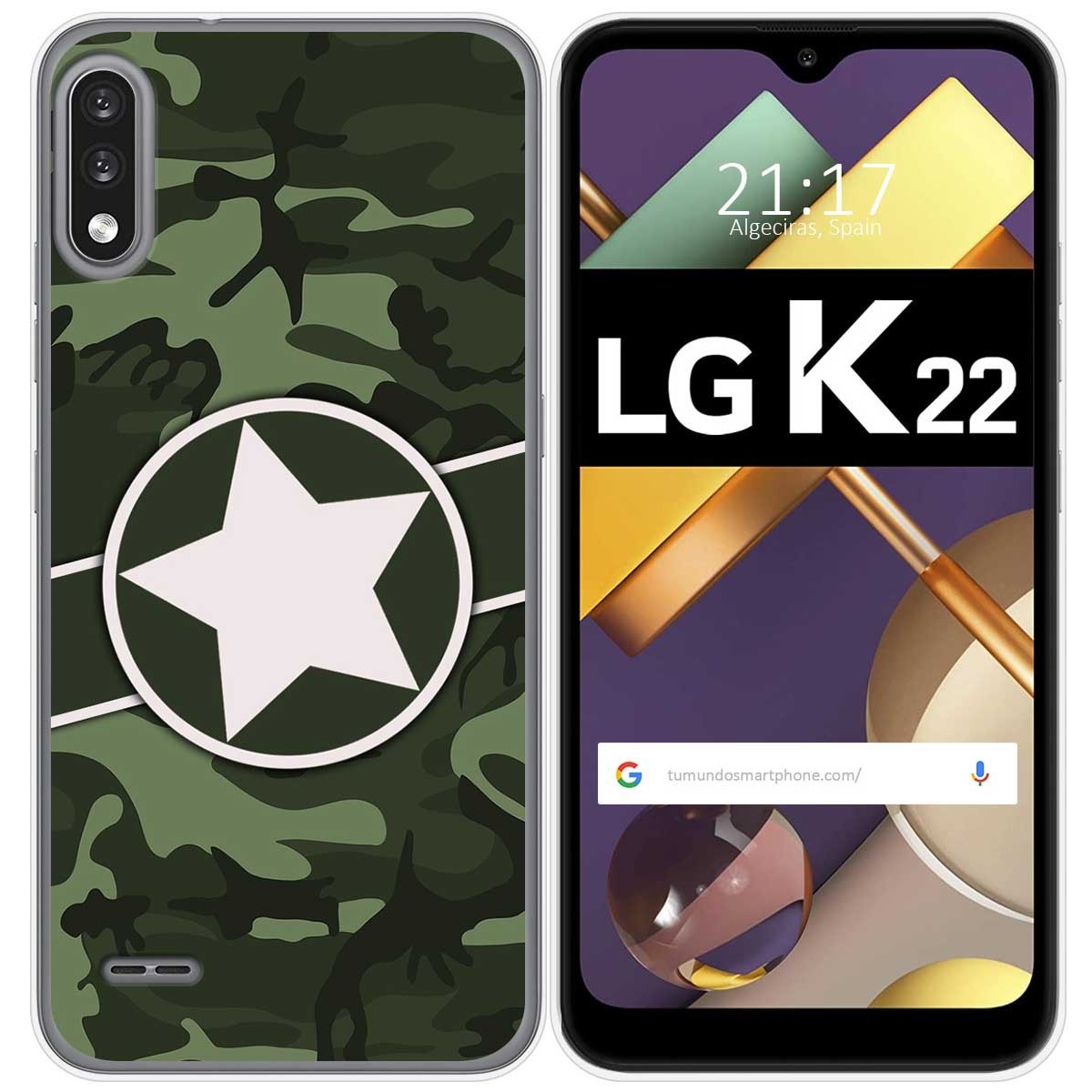Funda Gel Tpu para Lg K22 diseño Camuflaje 01 Dibujos