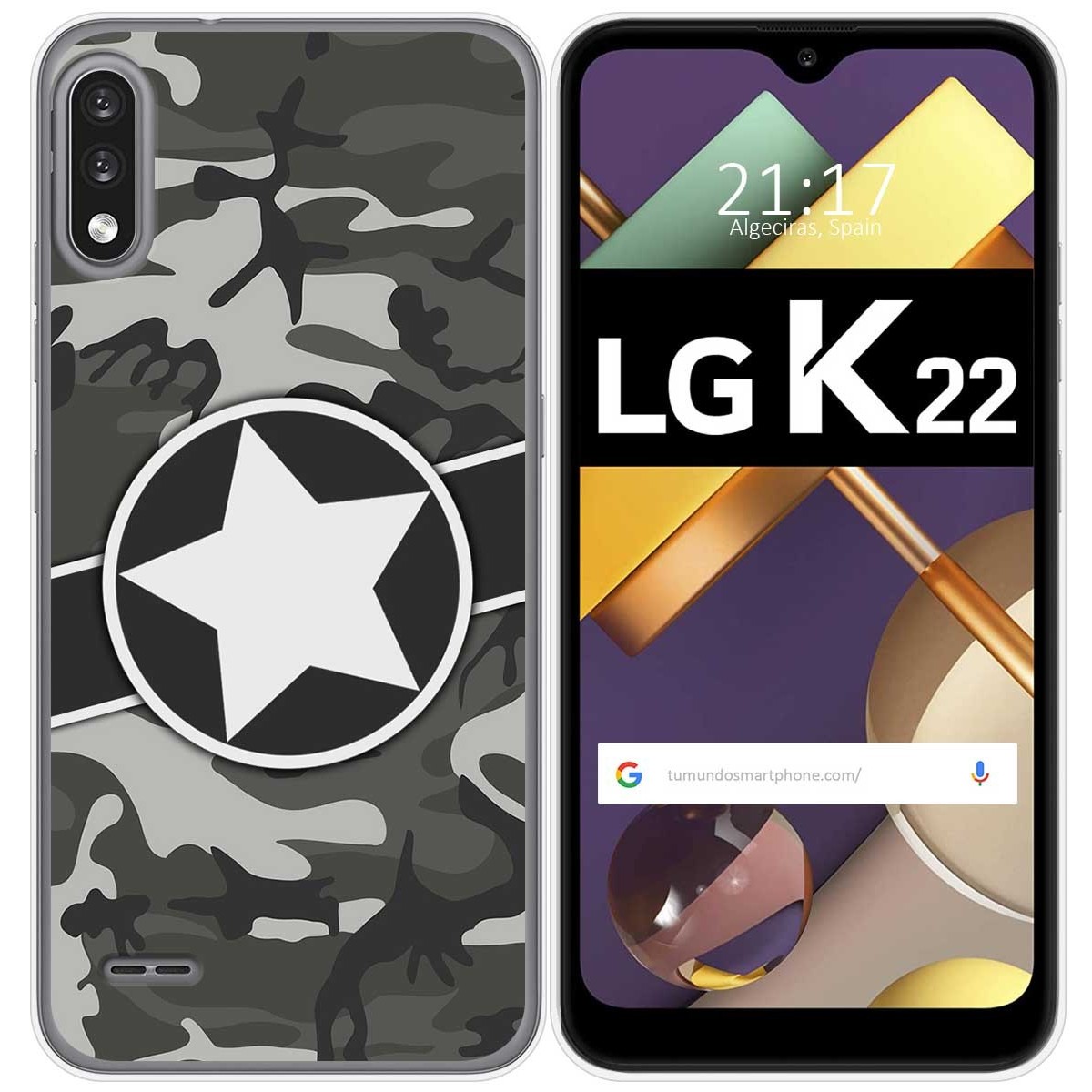 Funda Gel Tpu para Lg K22 diseño Camuflaje 02 Dibujos