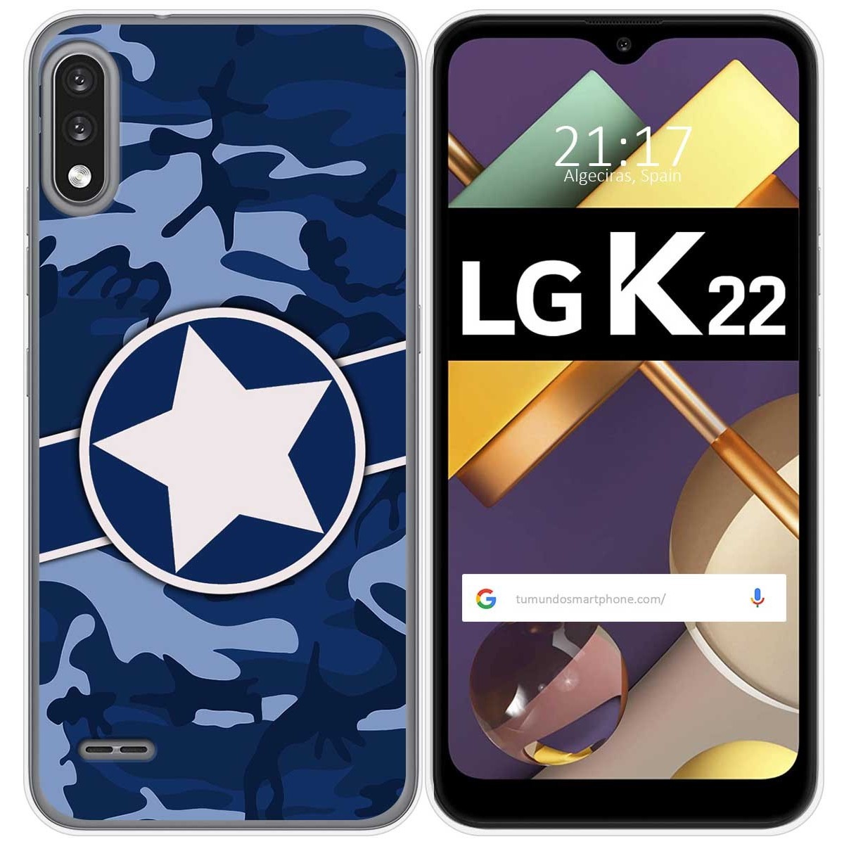 Funda Gel Tpu para Lg K22 diseño Camuflaje 03 Dibujos