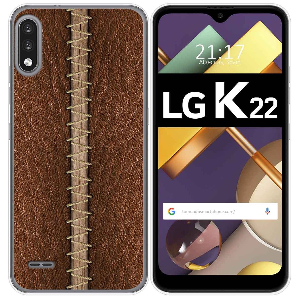 Funda Gel Tpu para Lg K22 diseño Cuero 01 Dibujos