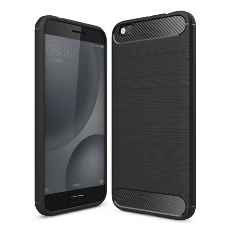 Funda Gel Tpu Tipo Carbon Negra para Xiaomi Mi 5C