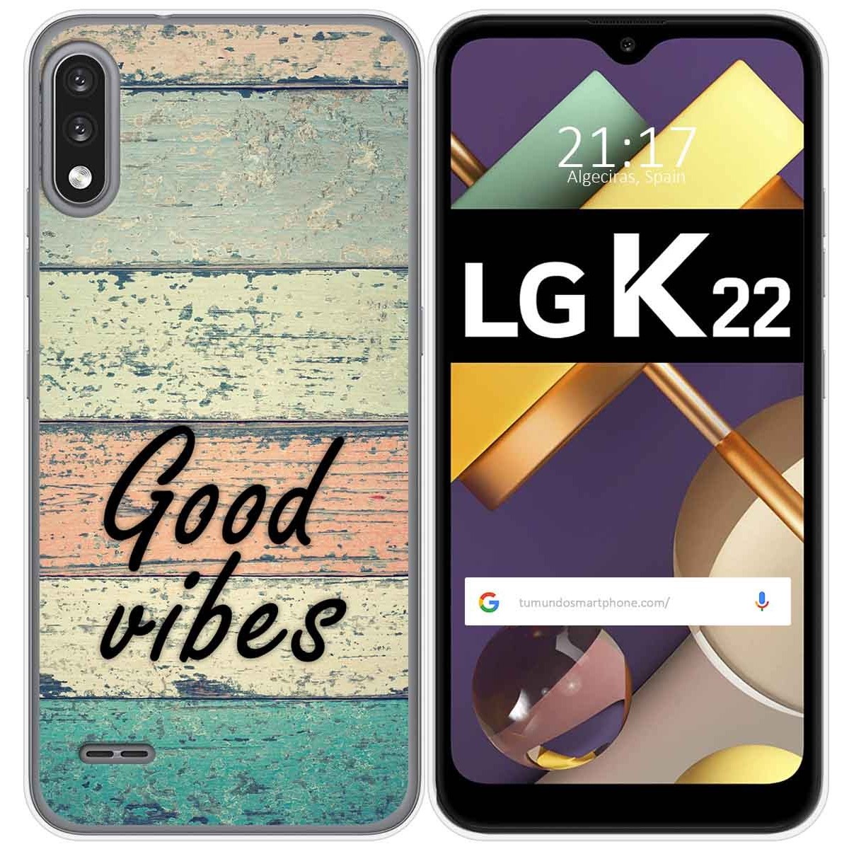 Funda Gel Tpu para Lg K22 diseño Madera 01 Dibujos