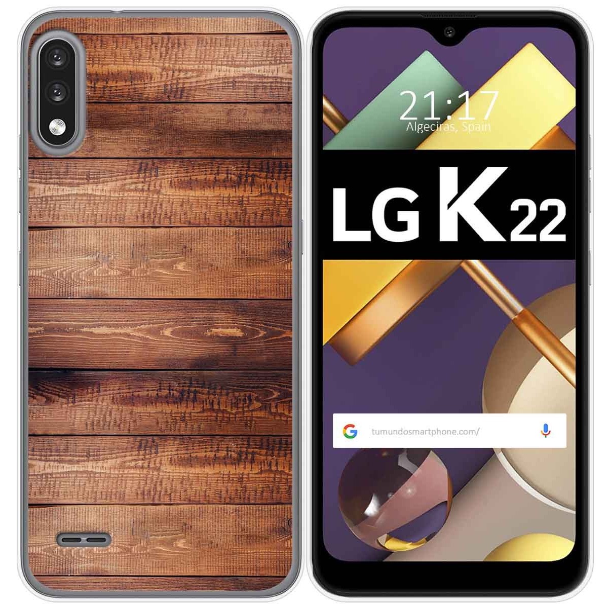 Funda Gel Tpu para Lg K22 diseño Madera 02 Dibujos